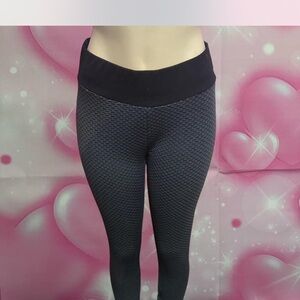 Black Textured Leggings